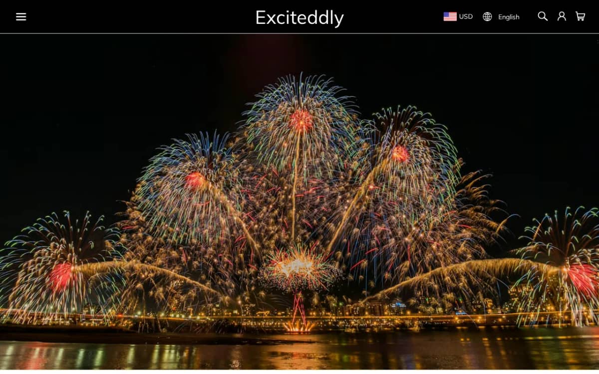 Screenshot of the exciteddly.com storefront