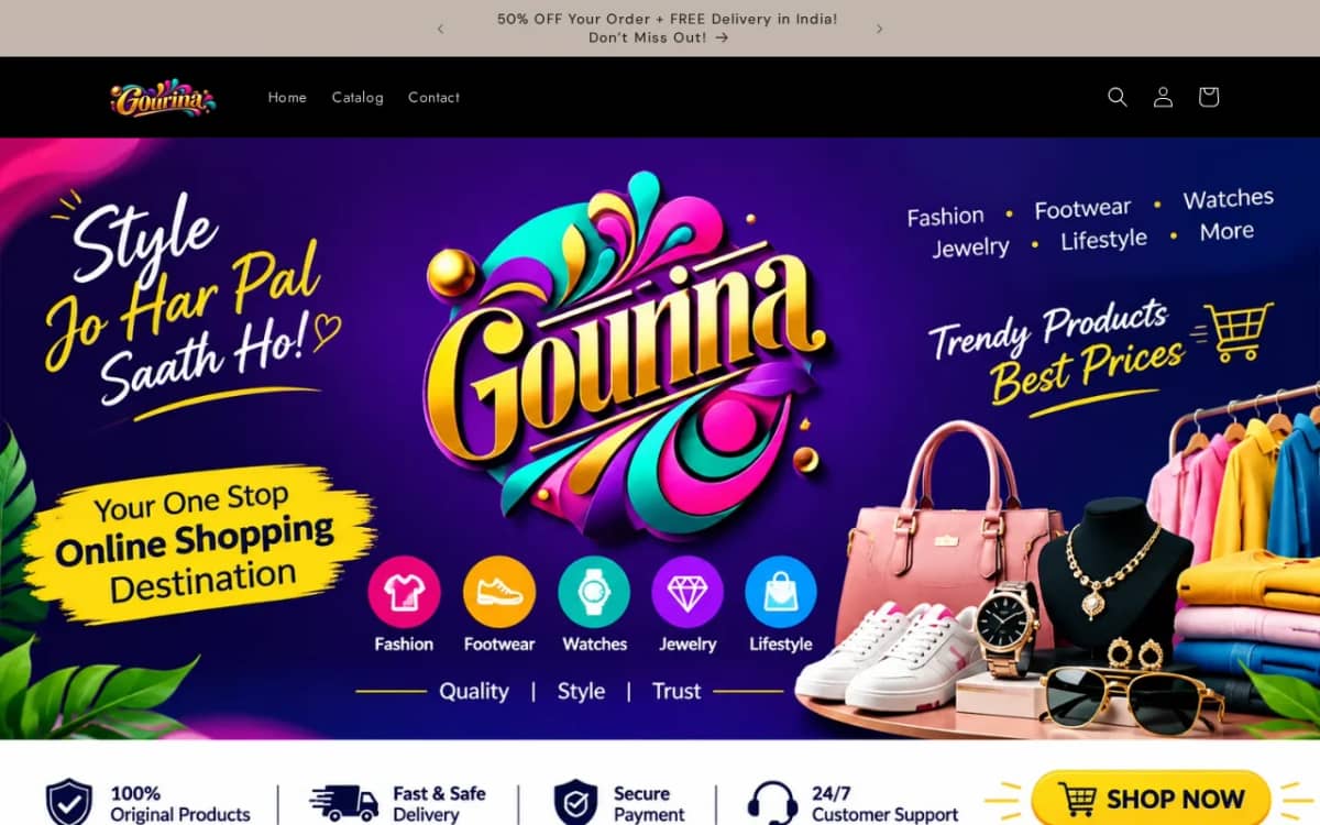 Screenshot of the gourina.online store