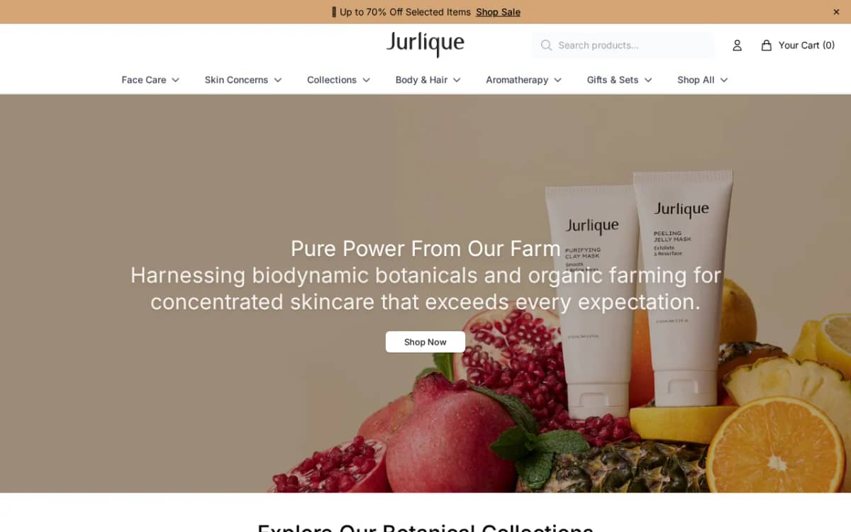 Screenshot of the Myjurlique.shop copycat storefront using Jurlique branding