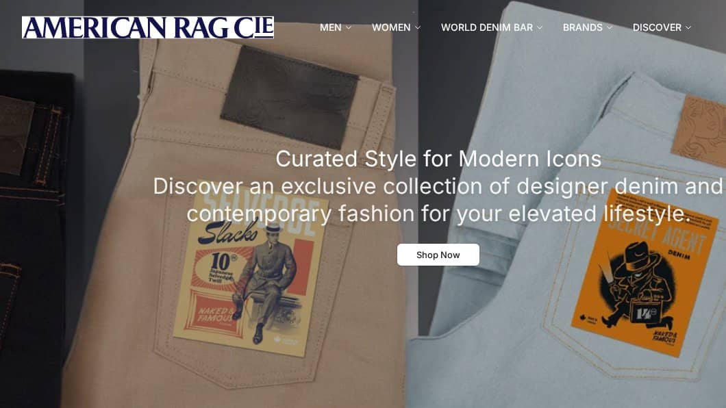 Screenshot of the loveamericanragcie.shop store homepage