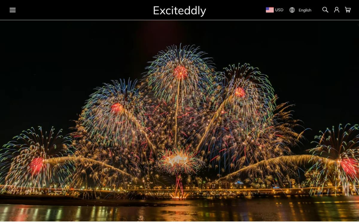 Screenshot of the exciteddly.com storefront