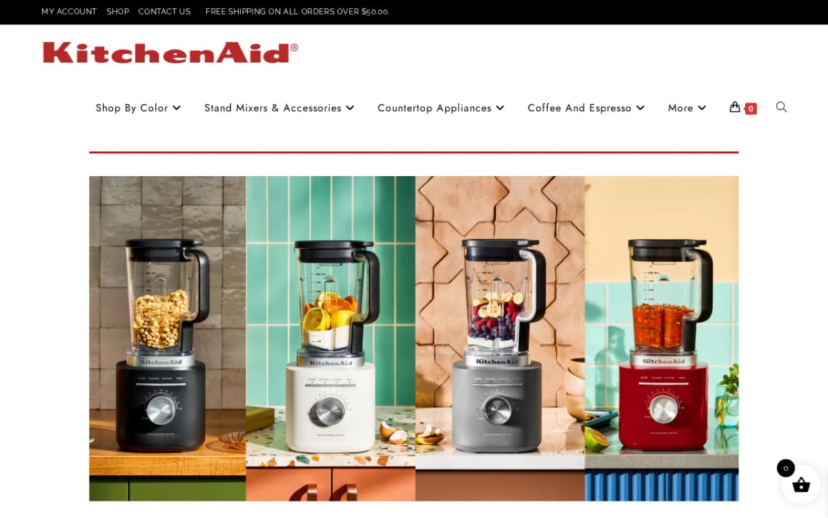 Screenshot of the kitchenaidear.com copycat store