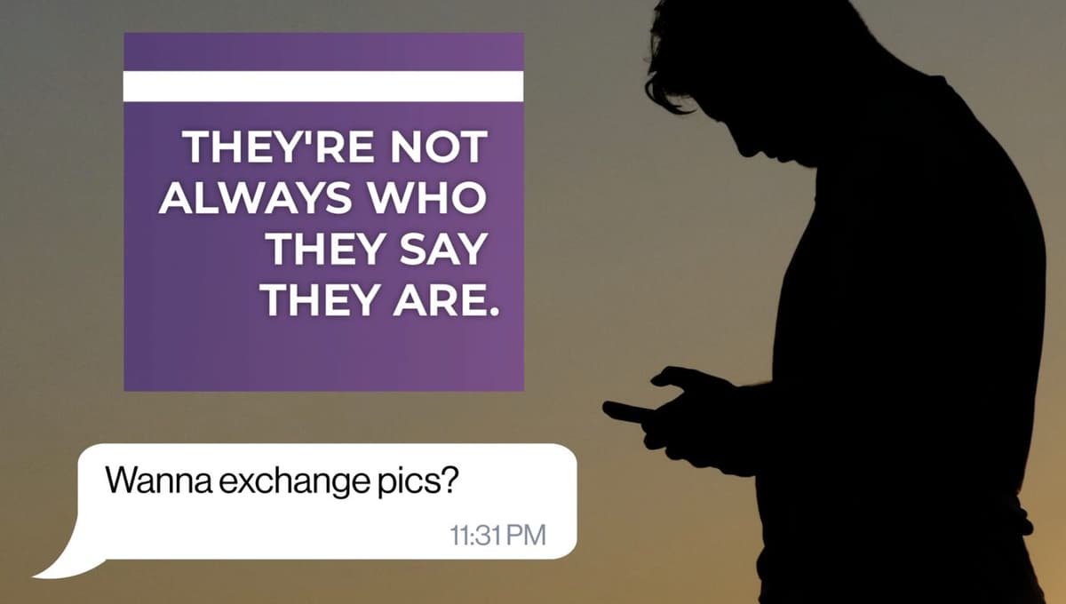 FBI financially motivated sextortion PSA graphic: 'They're not always who they say they are'