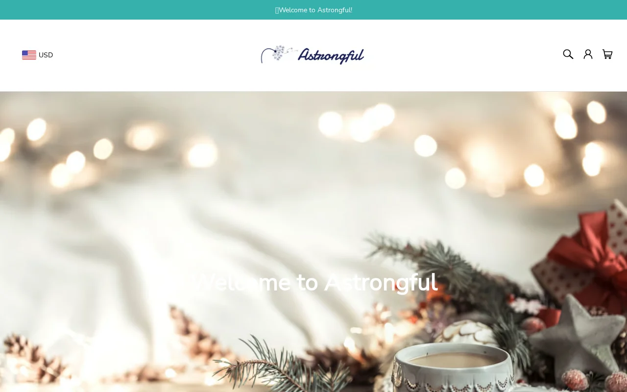 Screenshot of the Astrongful.com storefront