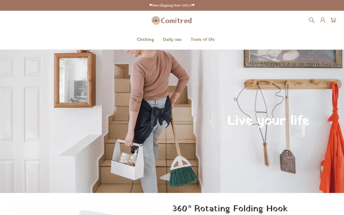 Screenshot of the Comitred.com storefront