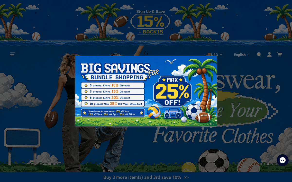 Screenshot of the Glowtempo.com storefront