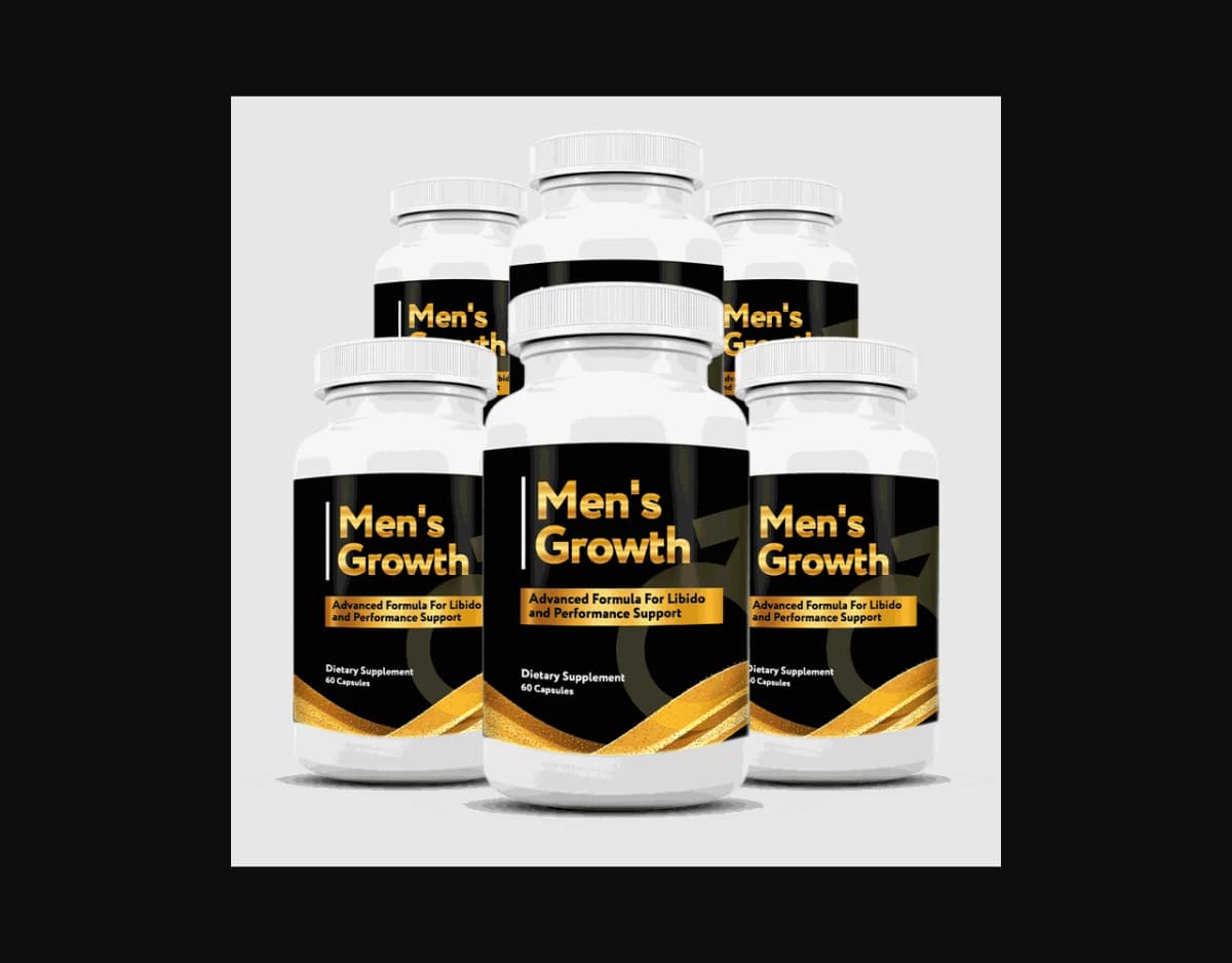 Men’s Growth supplement bottles shown on the drmichaelspencer.com sales page